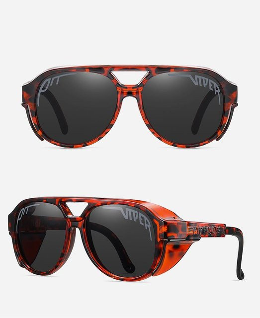 Freedom Outdoors Sonnenbrille, Vollrand, Rund, Kunststoff, Multicolor, Orange, Unisex - Bild 1