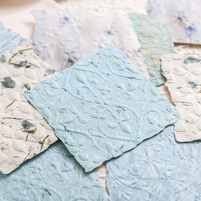 20 Blatt Vintage-Spitzenpapier mit zerrissenem Rand und Prägung für dein Tagebuch, Scrapbook und DIY-Deko - Bild 1