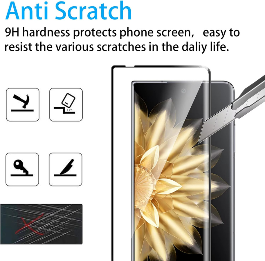 Honor Magic V2 3D gebogenes Schutzglas für das Kameraobjektiv, gehärtetes Glas, transparent - Bild 3