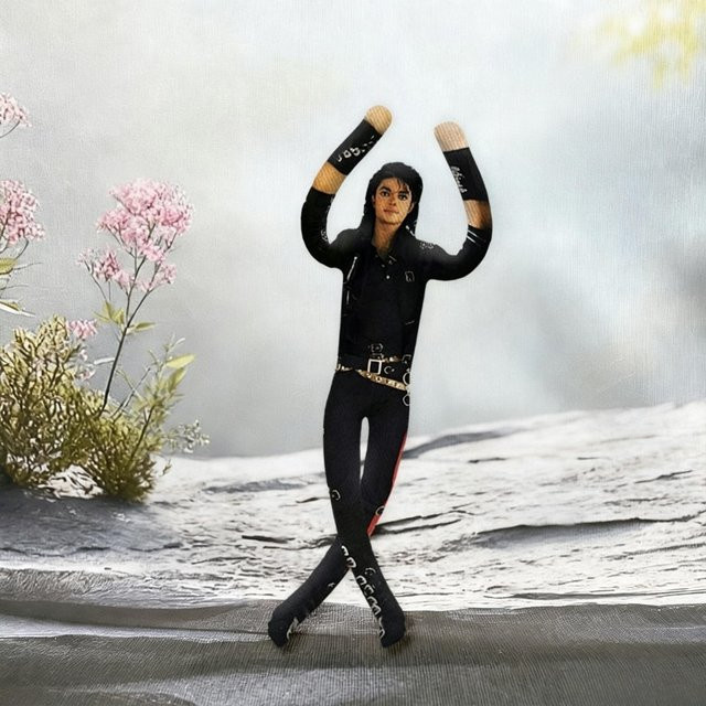 Binchi Fitness Michael Jackson Plüschtier, grau, 28cm, ab 18 Jahre - Bild 1