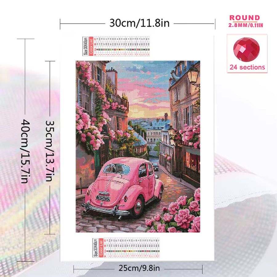 YUTTEE Diamond Painting Set Landschaft Motiv mit runden Diamanten als DIY Mosaik Stickerei Set - Bild 2