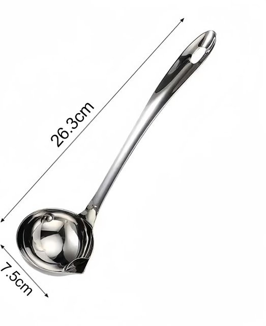 Yiran Furniture Öl-Skimmer aus Edelstahl in Grau zum Trennen von Fett aus Suppen und Soßen - Bild 1