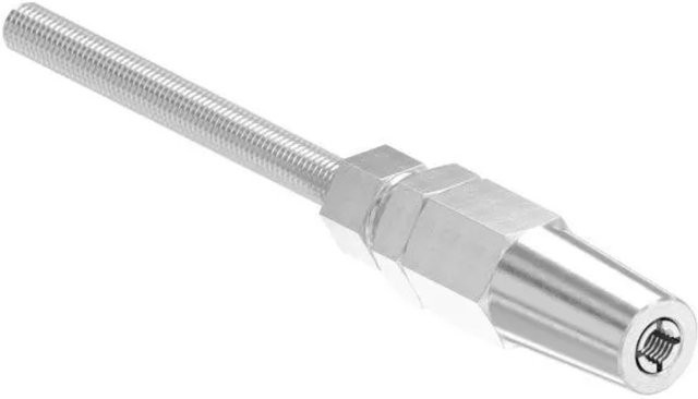 FeNau Gewindeterminal aus Edelstahl V4A für Seil Ø 8 mm mit M10 Gewinde in Silber zur Selbstmontage - Bild 1