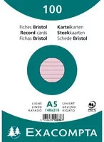 Exacompta Karteikarten DIN A5 liniert in Pink, Schwarz und Weiß - Bild 1