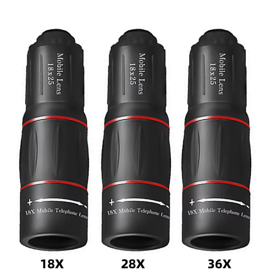 VODOOL Handy-Kameraobjektiv Clip-On Zoom HD Teleskop-Teleobjektiv für Smartphones in Schwarz - Bild 2