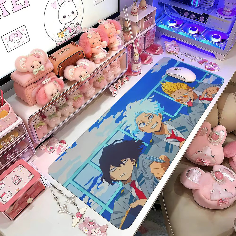 Aizawa S-Shirakumo Y-Yamada Mauspad als große Landschafts-Schreibtischunterlage für Laptop und Tastatur, Mehrfarbig - Bild 4