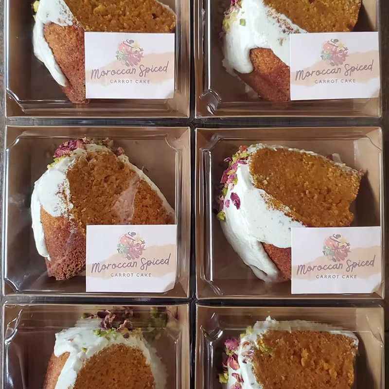5er Set Einweg Papierboxen mit transparentem Deckel für Sandwich, Dessert und Gebäck in Weiß - Bild 2