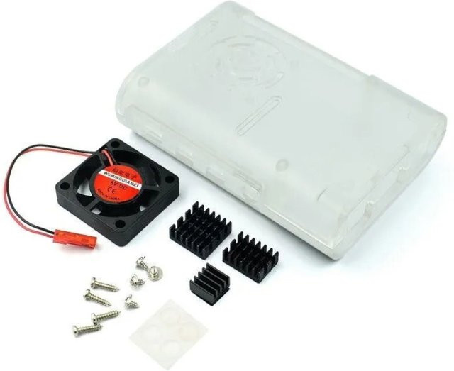 Raspberry Pi 4B ABS-Spritzgussgehäuse mit schwarz-weißem Wärmeableitungsventilator in Schwarz, Weiß und Transparent - Bild 1
