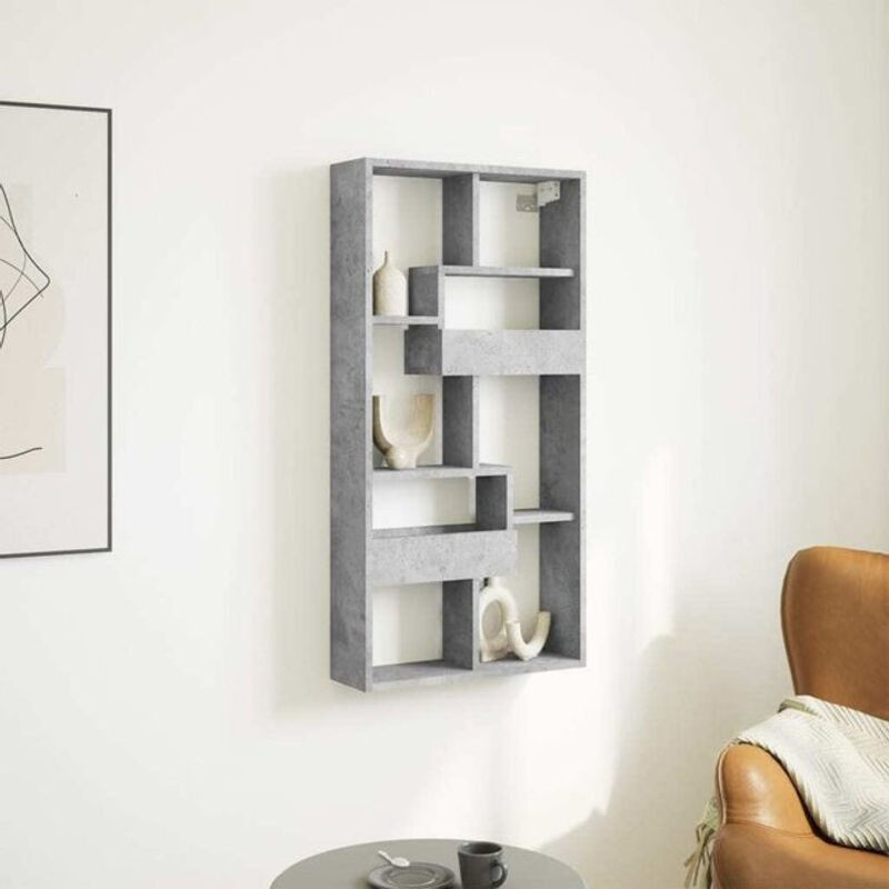 Moderner Wandschrank von Vidaxl in Betongrau aus Holzwerkstoff, B/T/H: 50 x 15 x 100 cm - Bild 1