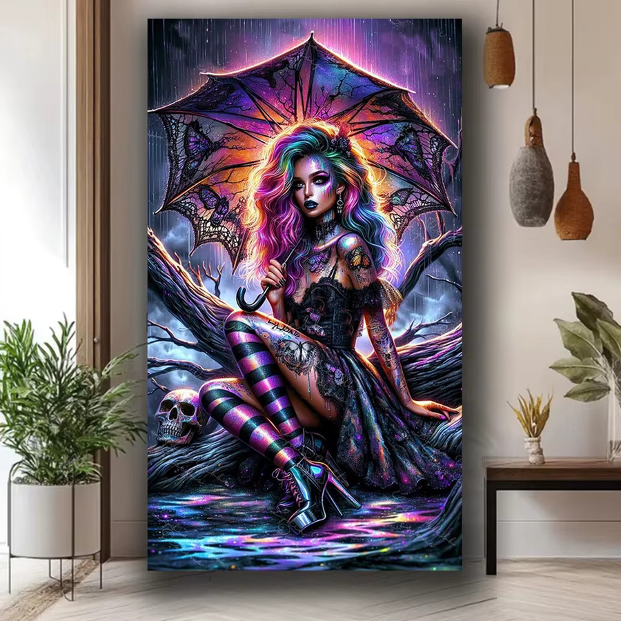 Funbeads DIY Diamantmalerei Gothic Fee Göttin Mosaik Kunst Set, Mehrfarbig, 30,0 cm - Bild 2