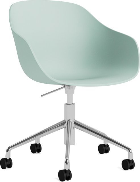 HAY About A Chair AAC 252 Designstuhl aus Polypropylen und Aluminium in Grün Matt mit Rollen - Bild 1