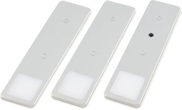 kalb Solid2 LED Unterbauleuchten Set, silbergrau, 3er Set, 3W, warmweiß, mit mechanischem Schalter - Bild 1