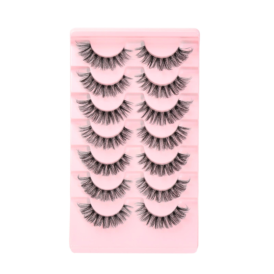 Batownly Künstliche Wimpern, 7 Paar, Schwarz, Natürlich - Bild 3