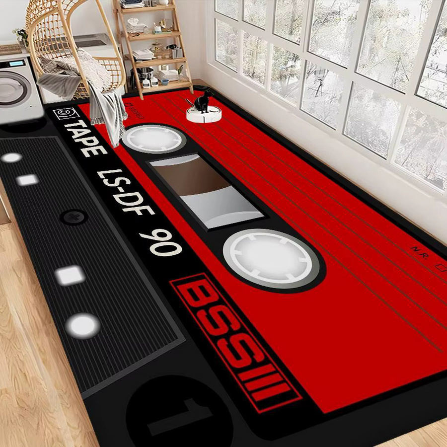 Potdemiel Retro Kassette Teppich Anti-Slip Fußmatte für Kinderzimmer, Schlafzimmer und Wohnzimmer - Bild 5