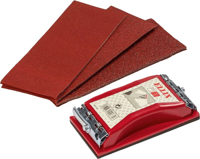 ELLIX Handschleif-Set 21-teilig in Rot für Holz und Metall mit Schleifklotz - Bild 1