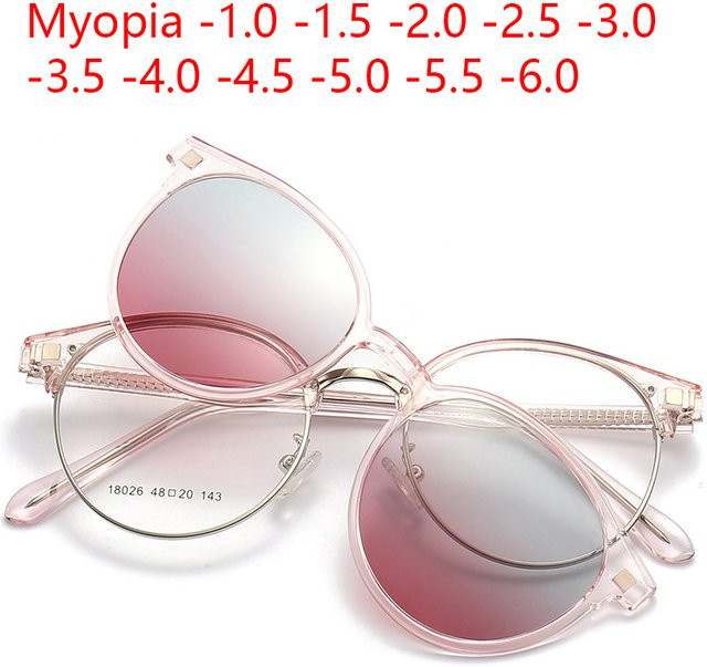 NINJONA 2-in-1 Sonnenbrille, oval, Vollrand, transparent, polarisiert - Bild 1