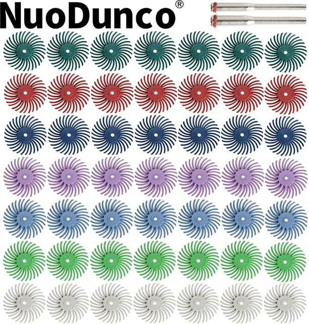 NuoDunco 10-teiliges Radialborsten-Scheiben-Set mit 2,35 mm und 3 mm Schaft für Drehwerkzeuge zum Reinigen, Finishing und Entgraten - Bild 1
