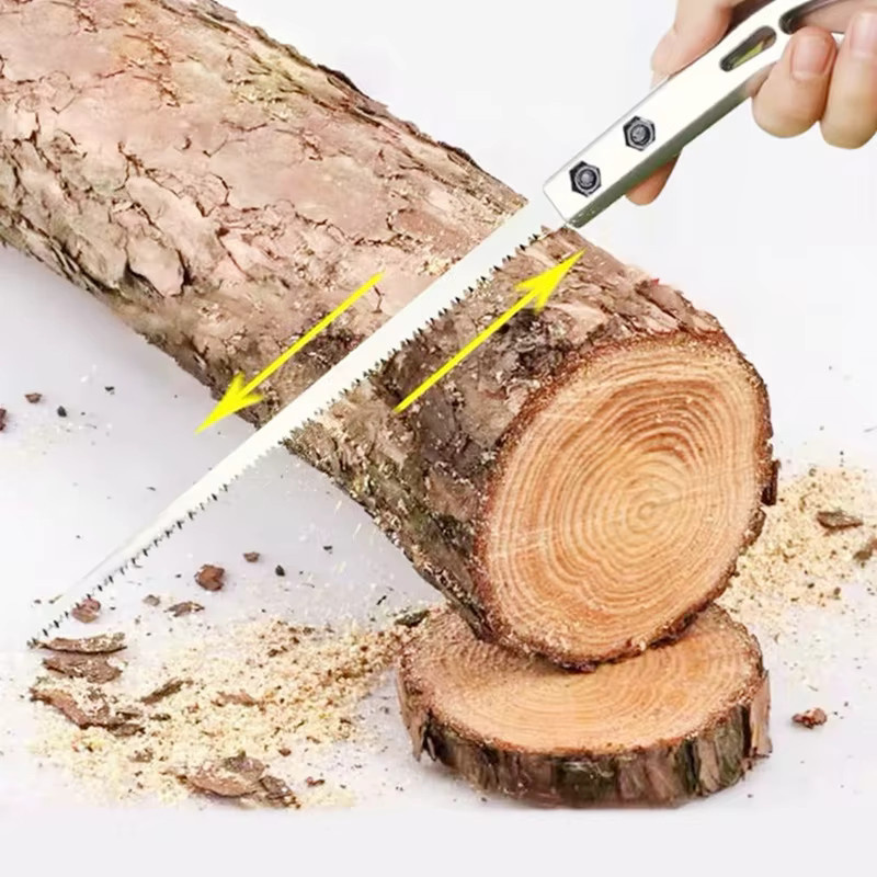 ZHLYHGX Handsäge aus SK5 Stahl mit Holzgriff in Silber, Länge: 34 cm - Bild 3