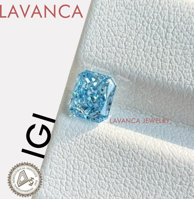 Dae Vonca Diamanten, Blau, Radiant Cut, Laborgezüchtet, Damen - Bild 1