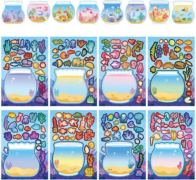 Rspctou Aquarium-Meereslebewesen-Puzzle-Aufkleber, DIY Spielzeug - Bild 1