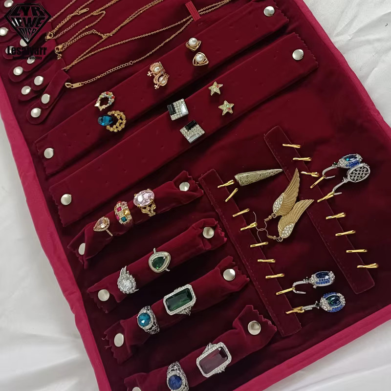 Lesaiyarr Reise-Schmuck-Organizer, Samt, Unisex - Bild 3