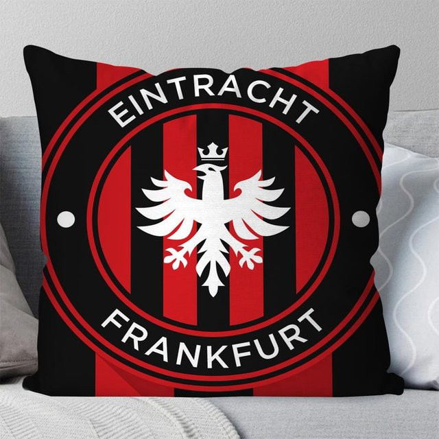 GUOYU HOMEDECOR Eintracht Frankfurt Kissenbezug Quadratisch, Rot, B/B/H: 40 x 40 x 40 cm - Bild 1