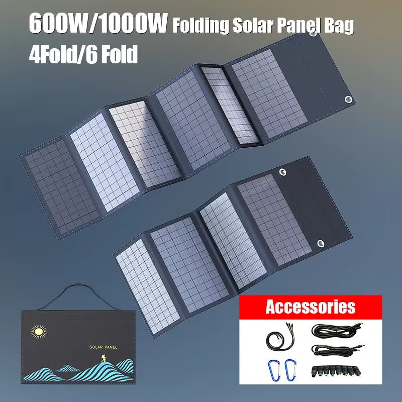 OLOEY Faltbare Solarpanel-Ladetasche mit USB-Ausgang, Tragbare Powerbank in Schwarz - Bild 3