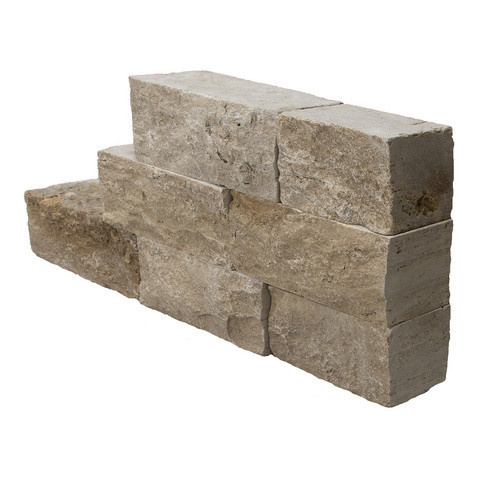 WOHNRAUSCH Travertin-Mauersteine Naturstein Braun Beige 0,5 m² H: 15 cm, B: 18-20 cm, L: 20-50 cm - Bild 2