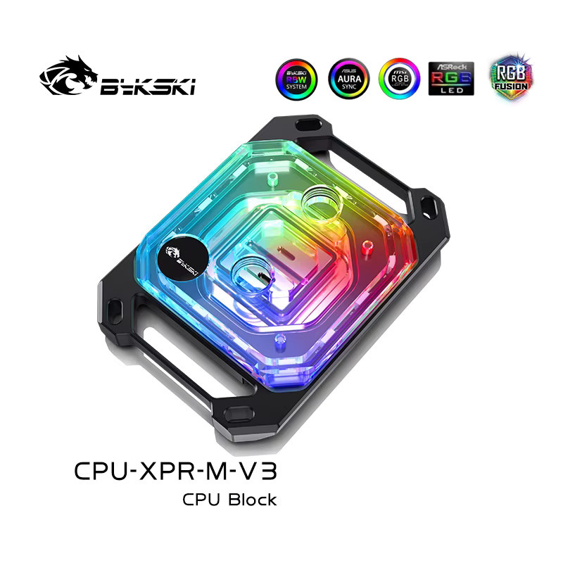 Bykski CPU-Wasserblock CPU-XPR-I/M-V3 für Intel LGA1700/1200/115X/2011/2066 und AMD AM4/AM5 in Multicolour - Bild 2