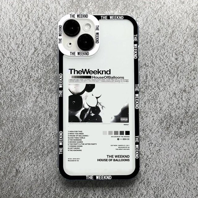 Stoßfeste Handyhülle mit The Weeknd Minimalistisches Poster Design für iPhone 16 15 14 13 12 11 Pro Max Mini X XS XR 7 Plus in Weiß - Bild 1