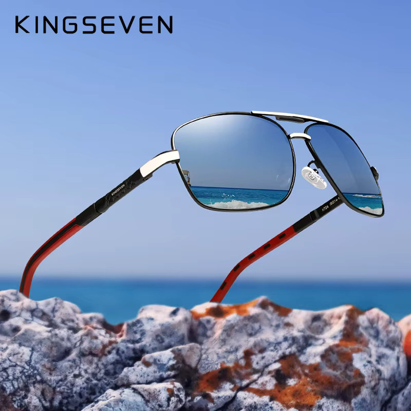 Kingseven Sonnenbrille Aviator, Aluminium, Vollrand, polarisiert, Unisex - Bild 3