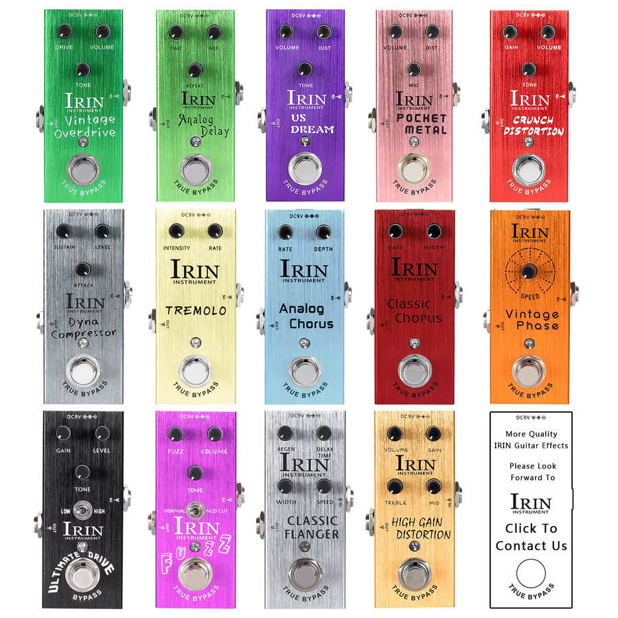 IRIN E-Gitarre Effektpedal mit Overdrive, Distortion, Analog Delay, Kompressor, Chorus und Tremolo - Bild 2