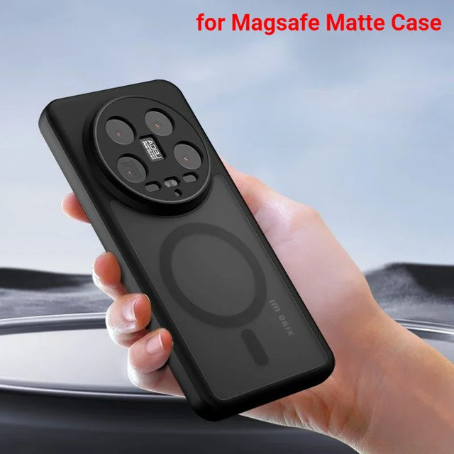 MagSafe Schutzhülle für Xiaomi 15 Ultra, 15T Pro, 14T, 14 Pro und 13 Ultra, Matte Acryl Stoßfeste Magnetische Abdeckung, Schwarz - Bild 1