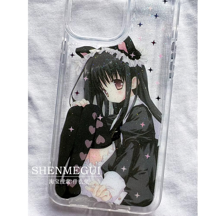 Clmj Anime Maid Girl Handyhülle aus weichem TPU für iPhone 16 15 14 13 12 11 Pro Max Mini X XR XS 7 8 Plus - Bild 2