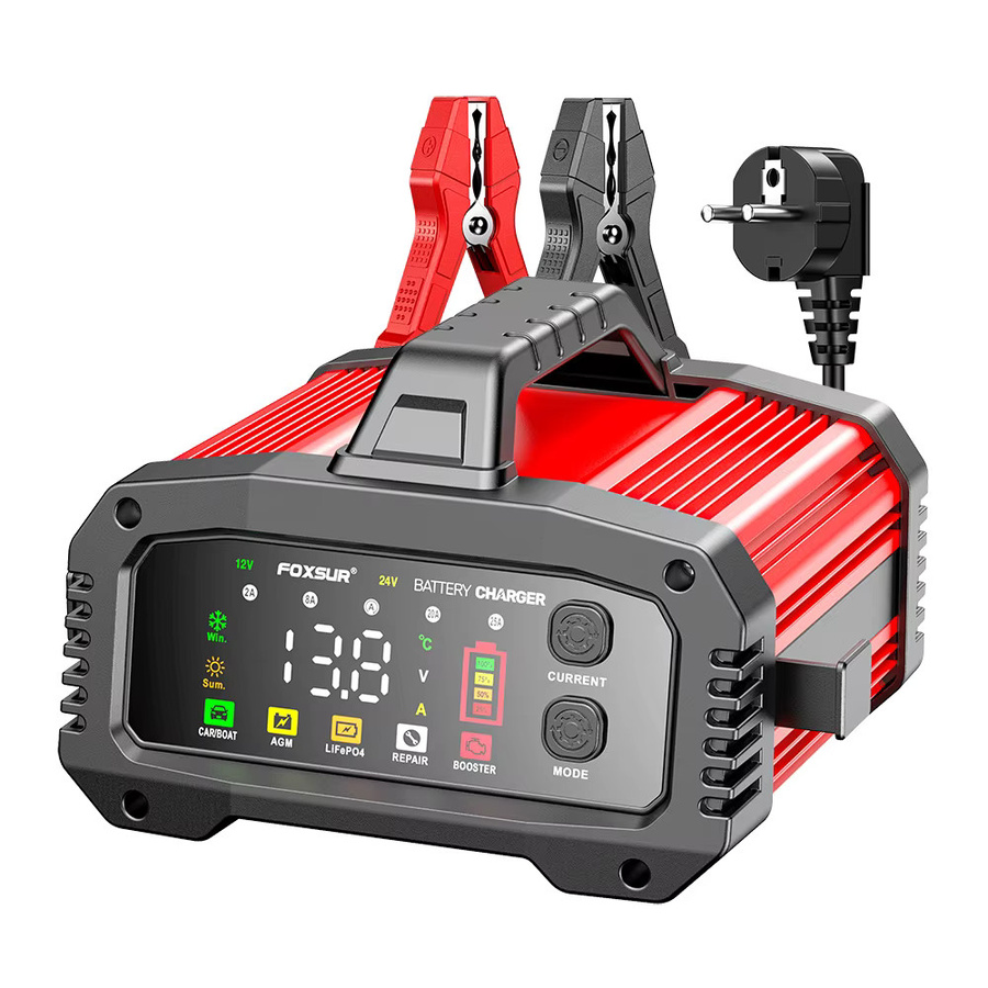 GECOFEER Intelligentes Batterieladegerät für Auto und Motorrad 12V/24V in Rot für Lithium AGM GEL Blei-Säure und LiFePO4 Batterien - Bild 2