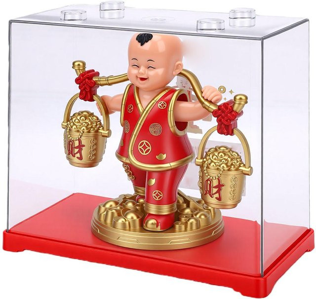 Fishine Solar Auto-Ornament Feng Shui Figur mit Staubbox zur Dekoration von Armaturenbrett, Schreibtisch oder Tischplatte - Bild 1