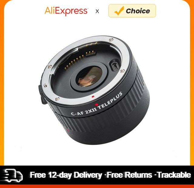 2x Tele Konverter Extender mit Autofokus für Canon EOS EF Objektive, Schwarz - Bild 1