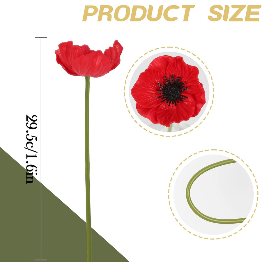 MENGHAO Künstlicher Blumenstrauß aus Textil für Heimdekoration und Hochzeiten, Weiß oder Rot, Höhe: 31 cm - Bild 5