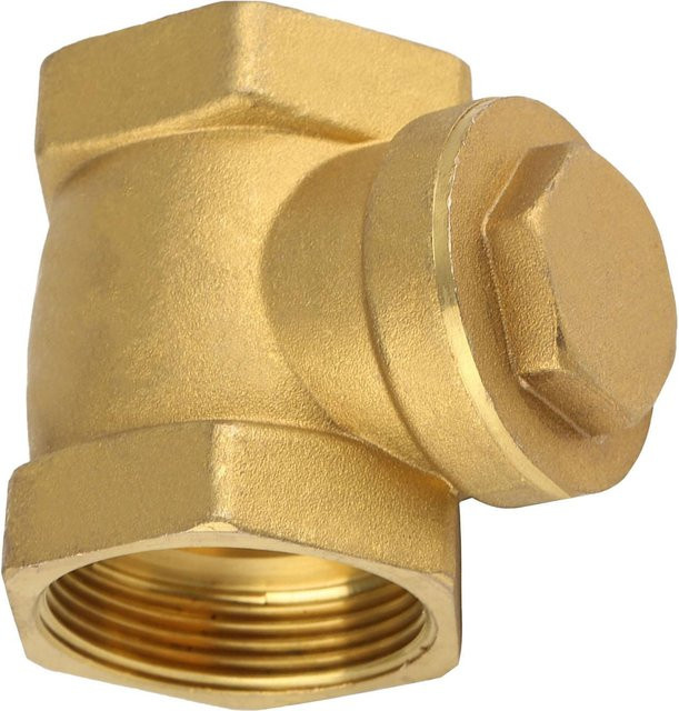 Koogeelife Messing Rückschlagklappe Schwingrückschlagventil mit DN32 Innengewinde in Gold/Gelb - Bild 1