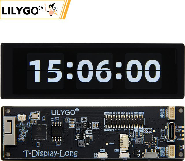 LILYGO T-Display-S3-Long ESP32-S3 Entwicklungsboard mit 3,5-Zoll-Touch-Display, WiFi und Bluetooth, 16MB Flash, Schwarz - Bild 1