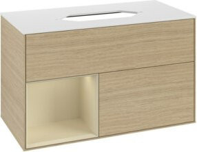 V&B Waschtischunterschrank Finion in Eichenoptik, Breite: 100 cm, Tiefe: 60,3 cm - Bild 1