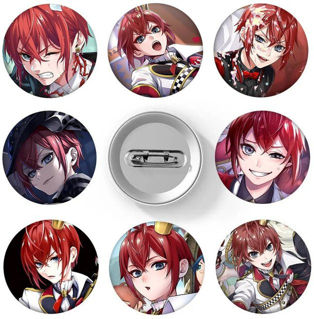 Brosche Riddle Rosehearts, Emaille-Pin, rund - Bild 1