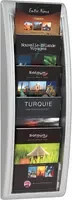 Paperflow Prospektwandhalter Quickfit mit 5 Fächern für DIN A5, Farbe: Silber, B: 228 mm, T: 95 mm, H: 650 mm - Bild 1
