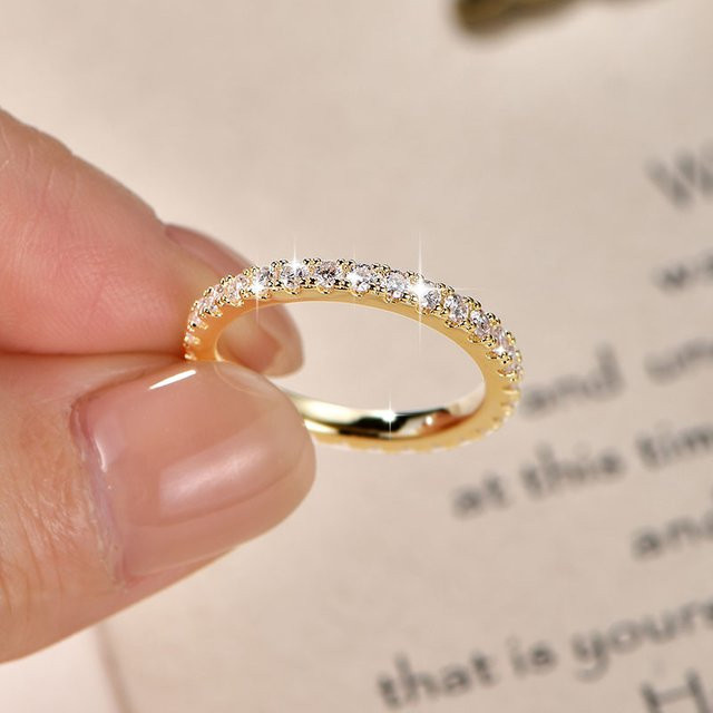 Anziw Ring, Moissanit, 14k vergoldet, Damen - Bild 1