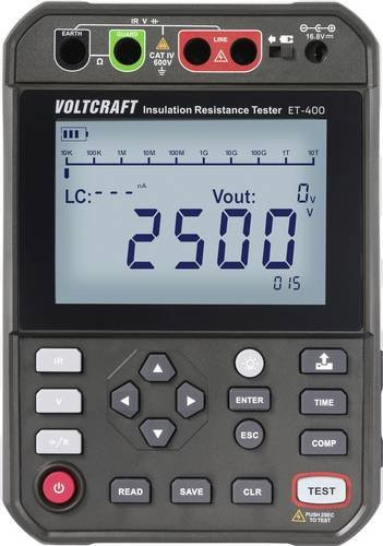 Voltcraft ET-400 Isolationsmessgerät in Schwarz, 250 V, 500 V, 1000 V, 2500 V, 2.5 TΩ - Bild 1