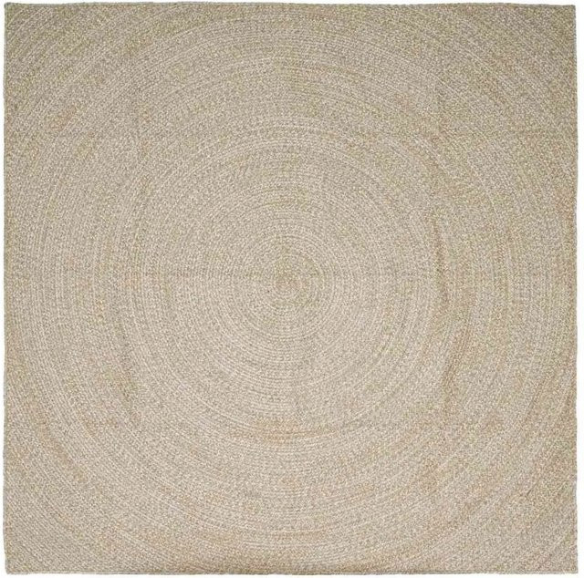 vidaXL Bereichsteppich aus Jute in Natur und Weiß, quadratisch, B/T: 240 x 240 cm - Bild 1