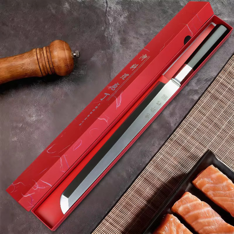 WXCOO Sashimi-Messer aus Edelstahl und Kohlenstoffstahl, 8 Zoll, Silber - Bild 5