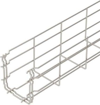 OBO Bettermann Gitterrinne 6002451 in Silber, B/H: 100,00 mm x 105,00 mm, Länge: 3 m - Bild 1
