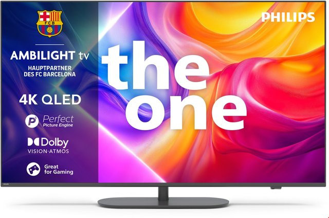 Philips The One 43PUS9000/12 QLED Ambilight Smart TV in Grau, 43 Zoll (108 cm), 4K Ultra HD, 120 Hz, Sprachsteuerung - Bild 1