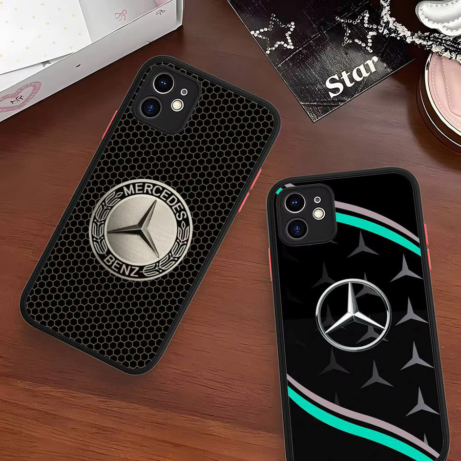 Mercedes-Benz Handyhülle für iPhone 11 12 13 14 15 16 Pro Plus X XS Max Matte Stoßfeste Schutzhülle in Schwarz - Bild 4